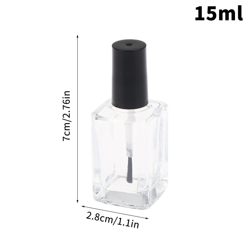 5/10/12/15Ml Empty Clear Glass Nail Polish Bottles With Brush Cap Refillable Containers For Nail Art Lip Golss Liquid Sample
