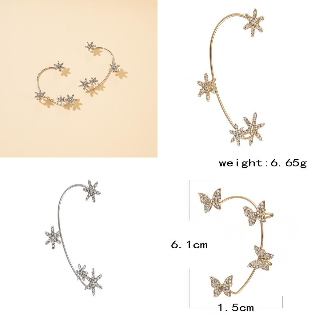 Distinctive Left Ear Snowflake Ear Cuff For Women Gold Alloy Plated Trendy Design