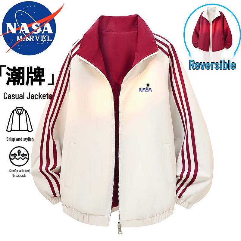 

NASA MARVEL Men s Reversible Stand-Collar Casual Jacket L
