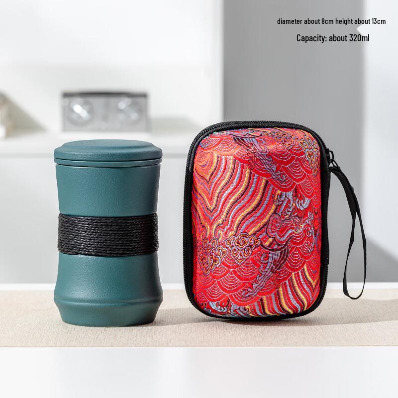 Portable Ceramic Tea-Water Separation Quick Tea Set