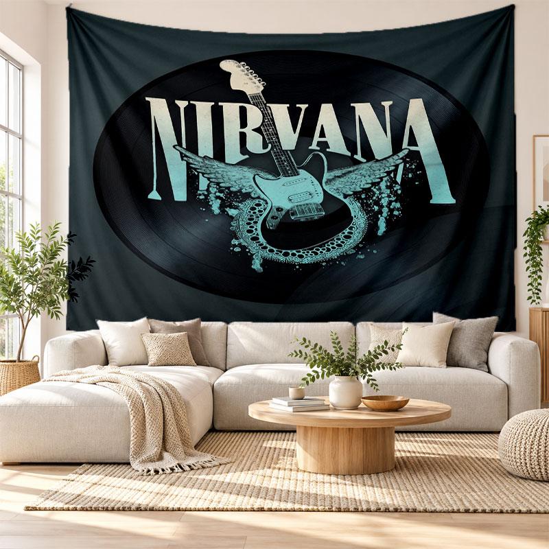 Nirvana Wall Tapestry, Soft Fabric Wall Hanging, Decorative Backdrop For Bedroom Home Wall Art