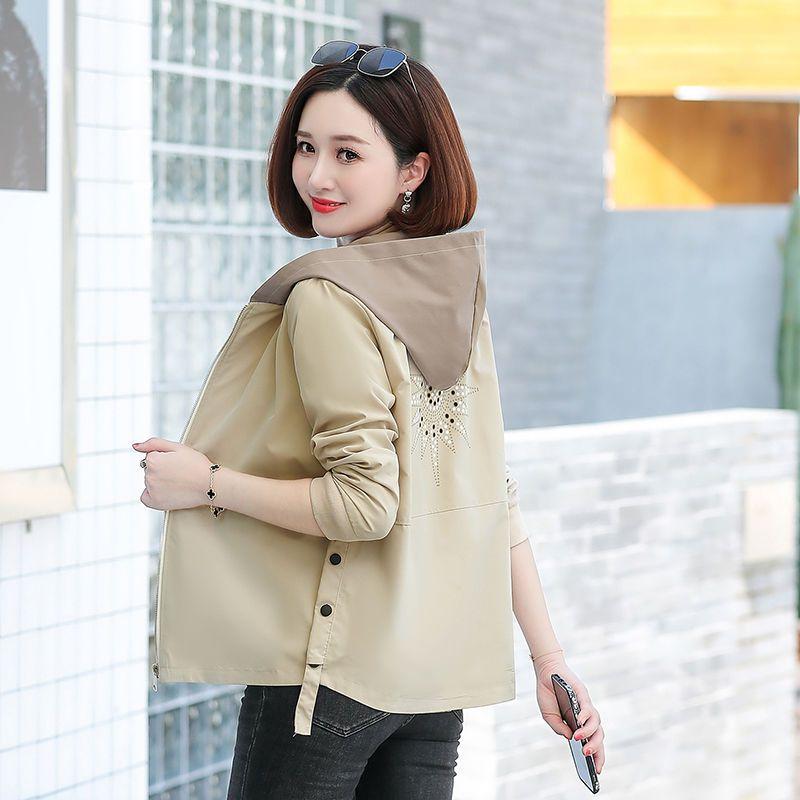 

Женский двубортный тренч короткий в корейском стиле свободный модный короткий жакет на весну и осень куртка для мамы 3XL хаки