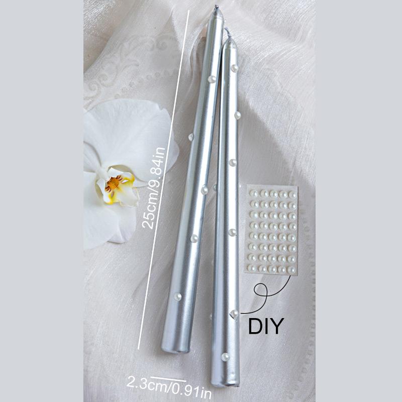 

2 шт. Сделай сам Жемчужные Перламутровые Свечи Перламутровый Цвет Сделай сам Долгое Время Горения Свадебное Украшение 18/25/30 см 25cm серебряный