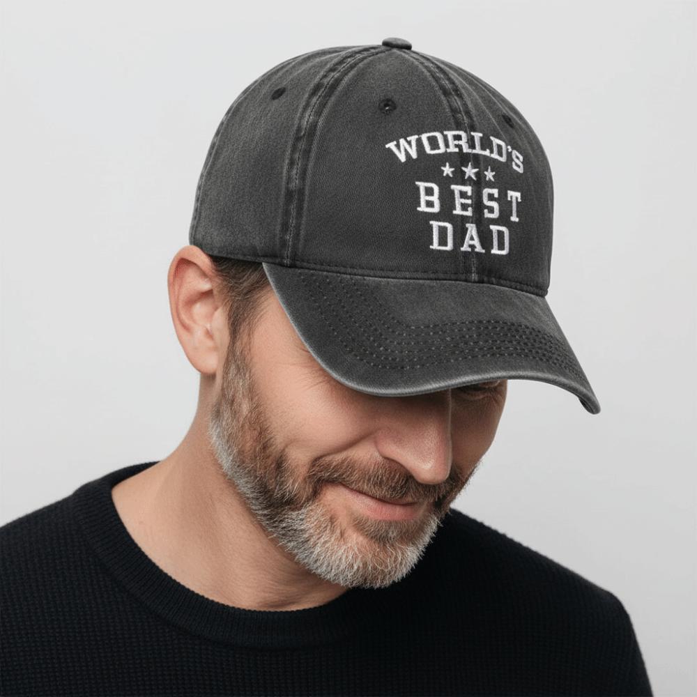 Washed Cotton World's Best Dad Caps Adjustable Baseball Cap Fashion Sport Visors Cap  Father's Gift