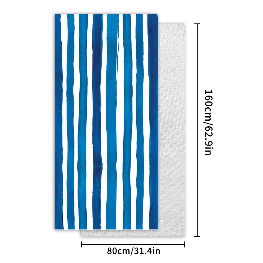 New Stripe Series Double-sided Velvet Beach Towel Microfiber Towel Printed Bath Towel