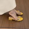 Mode Neue Komfortschuhe für Damen Blockabsätze Transparente Sandalen Anzug Damen Beige Große Größe Klobig Schwarz Mode Mädchen Niedrige Schleife Groß Solide