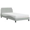 VidaXL Bed with Mattress Light Grey 100x200 Cm Velvet 3208351