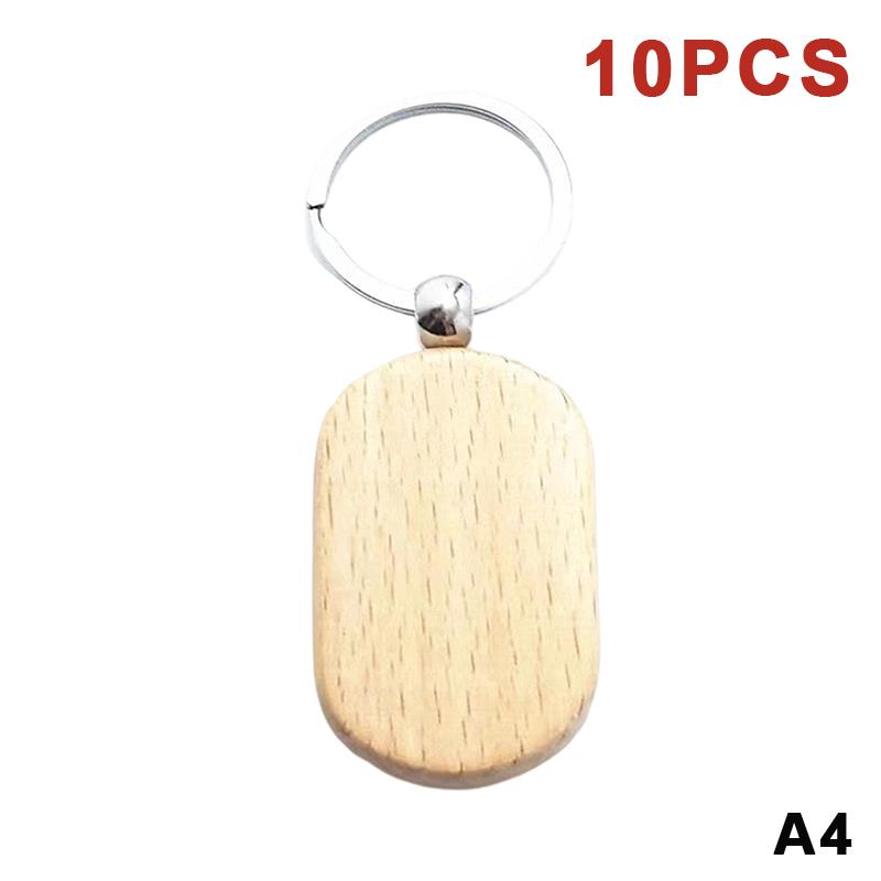 10/20/50Pcs Various Shape Blanks Wood Keychains Suitable For Laser Engraving Gift Diy Tag Laser Keychain Making Name Logo Gift