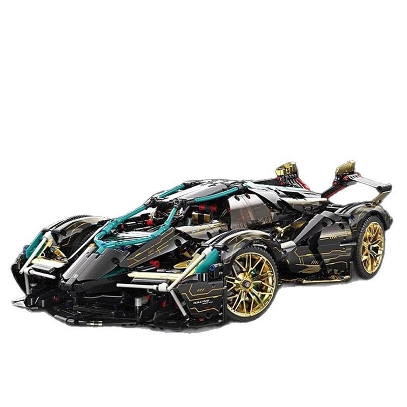 Compatible with LEGO Technic Mechanical Set Lamborghini Black Gold V12 Concept Supercar Assembled Building Block Toy