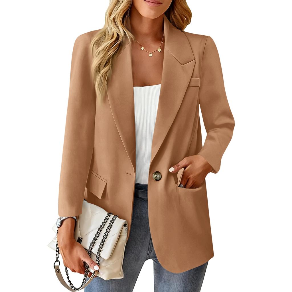 Modische Damen-Farben-Anzugjacke Mit Einer Ein-Knopf-Tasche Und Einer Lässigen Pendlerjacke Jacke
