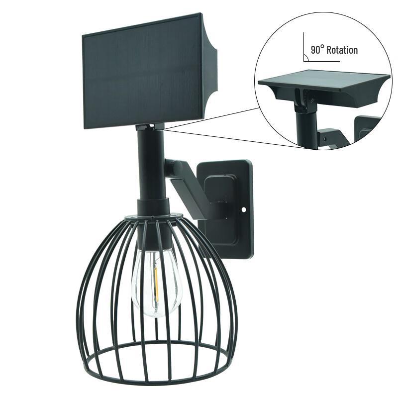 NuFeng Solar Wrought Iron Rattan Outdoor Wall Lamp