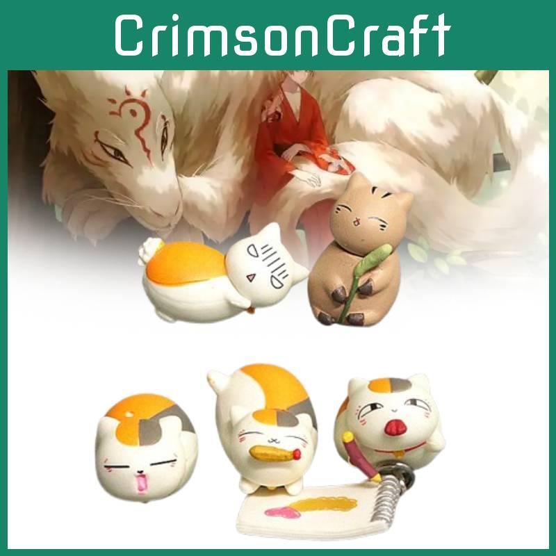 Whimsical Natsume's Book Of Friends Cat Teacher Q Version Mini Pvc Figurines Pack Of Five