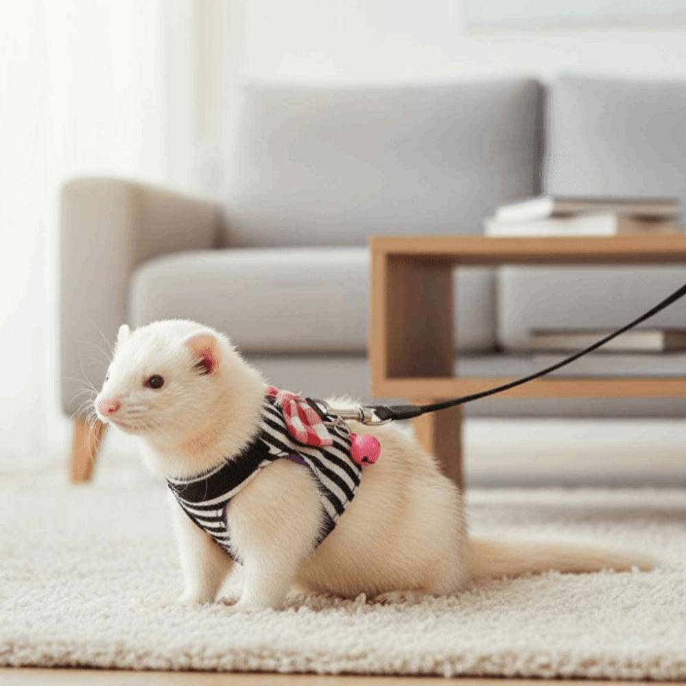 Adjustable Hamster Harness Comfortable Hamster Striped Vest Pet Traction Rope  for Small Animal