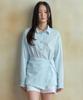 Wednesday Oasis For Woman Dia Stripe Wrap Shirt_Sky Blue(Wb6St02)
