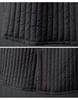 2025 Autumn/Winter Women's Striped Padded Half-Skirt: Elastic Waist, Solid Color A-Line Cotton Design.