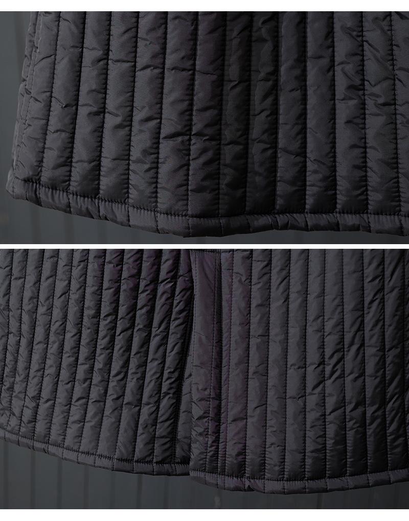 2025 Autumn/Winter Women's Striped Padded Half-Skirt: Elastic Waist, Solid Color A-Line Cotton Design.