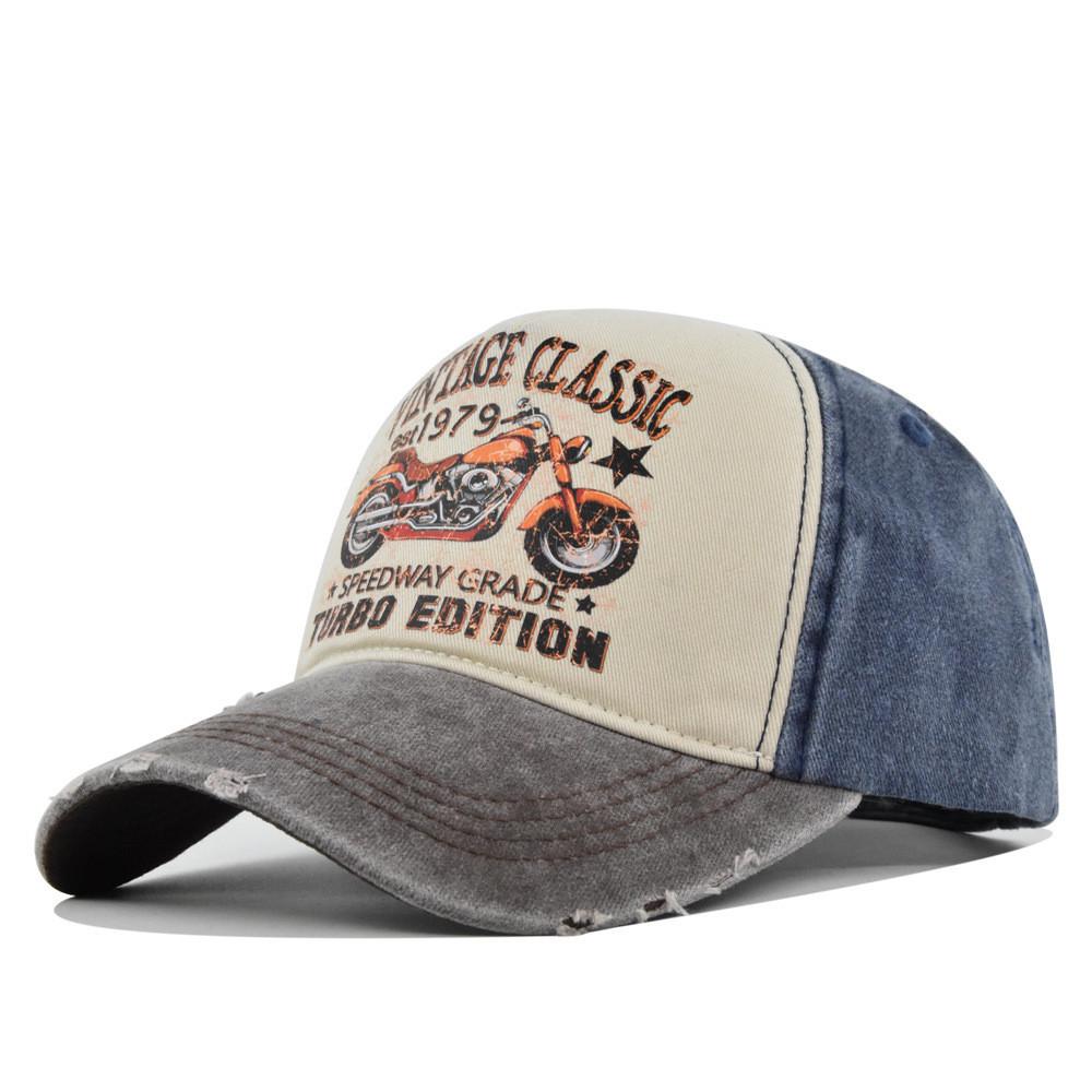 Retro Vintage Cotton Baseball Cap Adjustable Sun Hat For Men Motorcycle Truck Cap