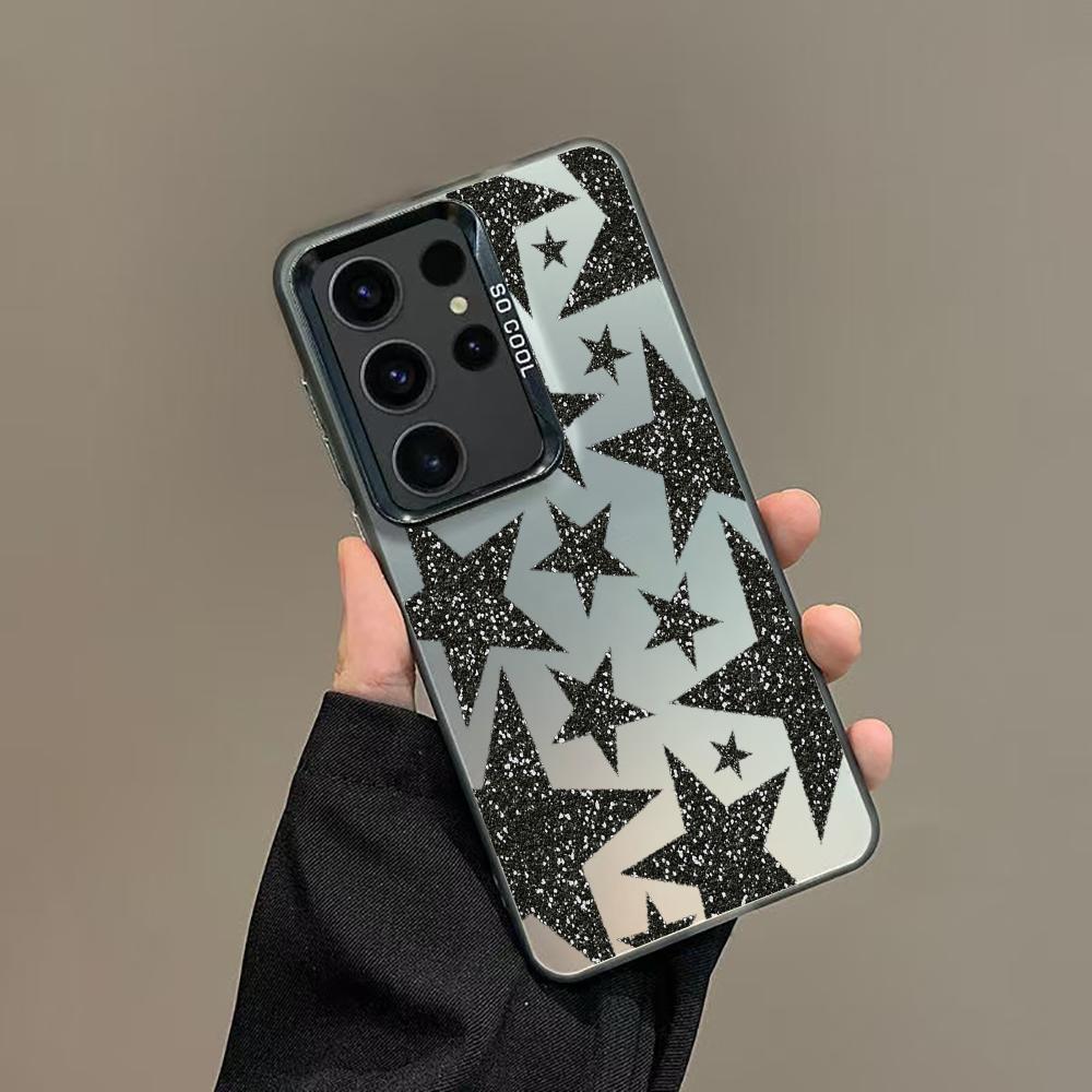 Shiny Star Pattern Phone Case Is Suitable for Samsung S25 24 23 22 21 20 Plus/Ultra/FE Anti-fall and Shockproof Rear Cover