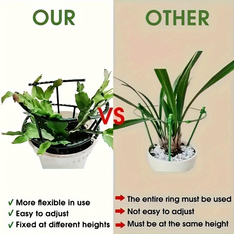 8-Pack Flexible Plastic Plant Support Stake Rings - Half Circle Garden Tomato Cage, Adjustable Plant Supports for Climbing Flowers and Indoor Plants