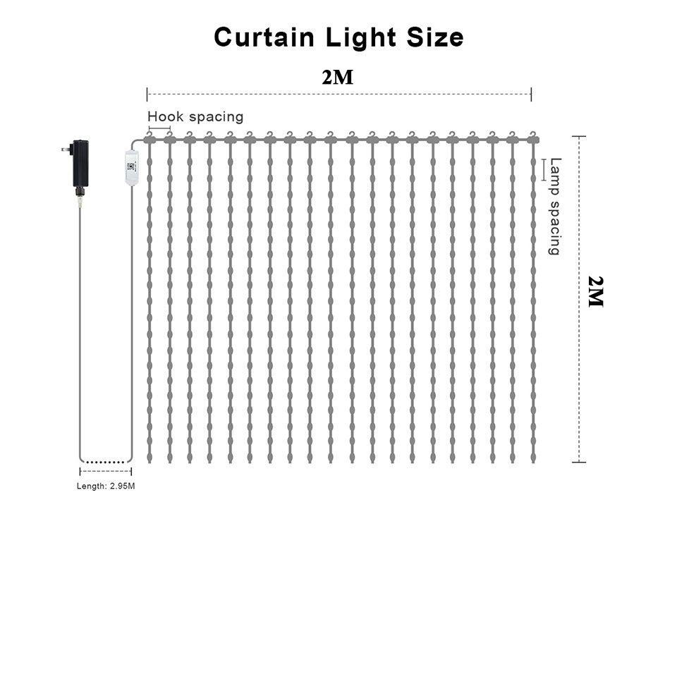 400 LED RGB Smart Curtain Garland Light APP Remote Control DIY Text Pattern Scene Led String Lights Christmas Wedding Holiday
