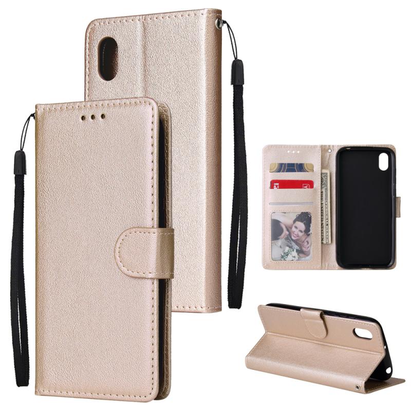

For HUAWEI Nova 3i/Y5 2019 PU Leather Protective Phone Case with 3 Cards Slots Bracket HUAWEI Y5 2019 золотистий