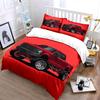 Lifted Red Truck Illustration Bedding Duvet Cover Set  (1*Duvet Cover 2*Pillowcases, without duvet insert)
