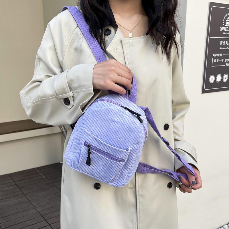 Corduroy backpack new women's bag fashionable simple backpack
