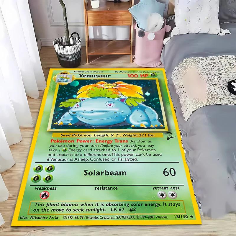 Japanese Game Retro Pokemon Card Pattern Carpets Bedroom Play Mats Rug Liveroom Home Decor Carpet Crawl Mat Play Area Rug