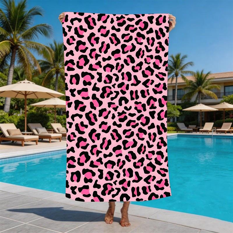 Sexy Wild Leopard Microfiber Beach Towel Oversized Extra Large Sand Free Pool Towels Quick Dry Super Absorbent Swim Blanket