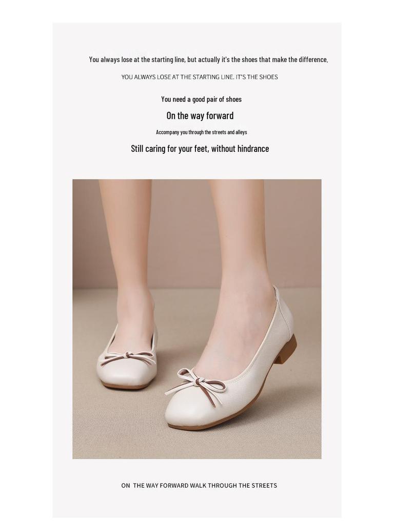 Dámske mokasíny z pravej kože s nízkym podpätkom, protišmykové - Mäkká podrážka a povrch pre pohodlie na jar a na jeseň