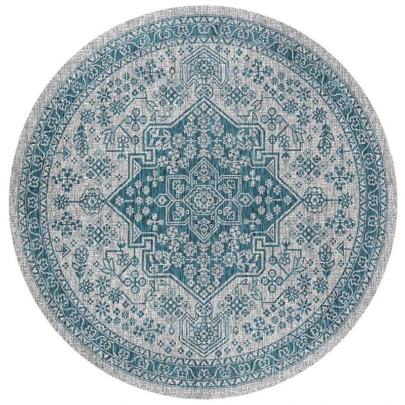 

Mandala Print Round Carpet Nordic Modern Living Room Anti-Slip Rug Coffee Table Foot Pad Bedroom Floor Mats Bay Window Chair Mat Diameter 60cm