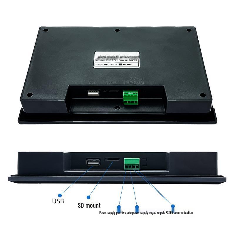 Spark PLC 4.3/7 Inch IP65 Touchscreen Industrial Display with 485 Serial Port & 9-30V Power Supply