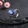 S Silver Natural Kyanite Ring Simple Style Fine  Anniversary Engagement Party Gift for Women Labradorite Ring