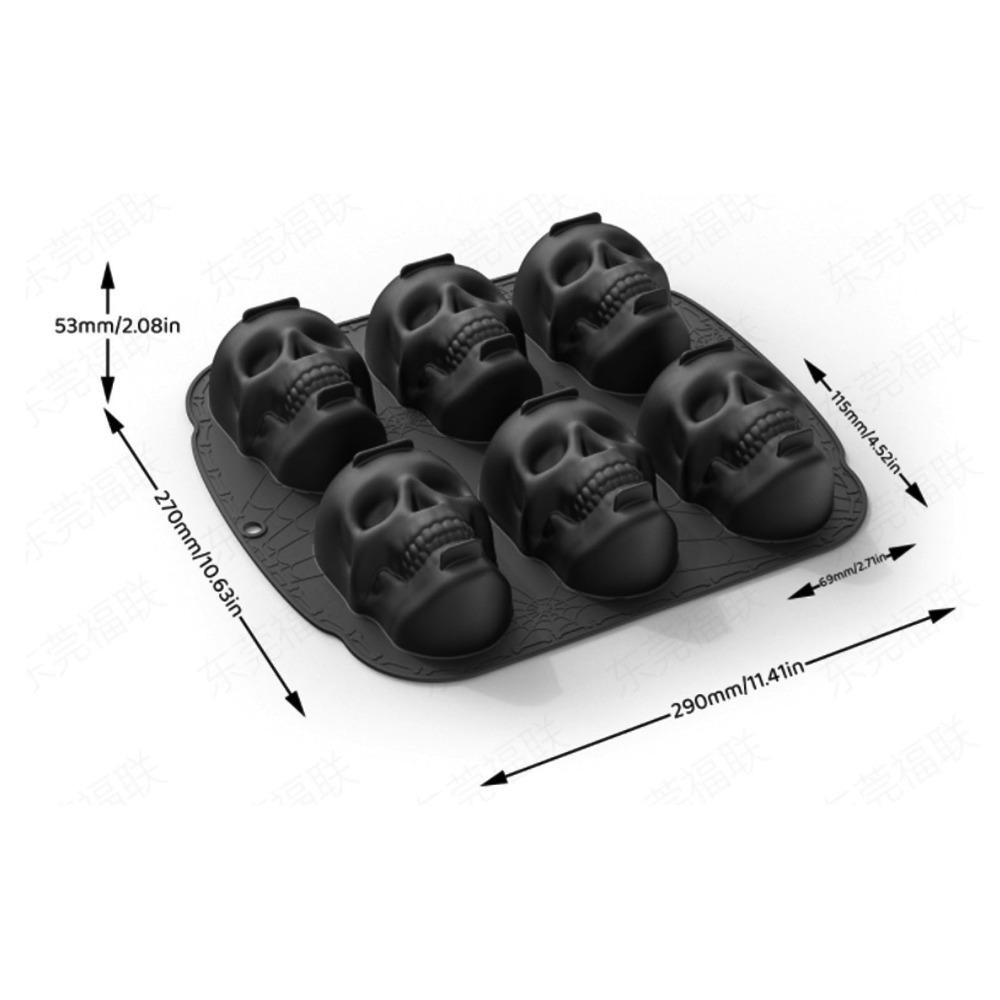 Elasticity Skeleton Head Cake Mold Food Grade Silicone Skull Baking Mold  Halloween
