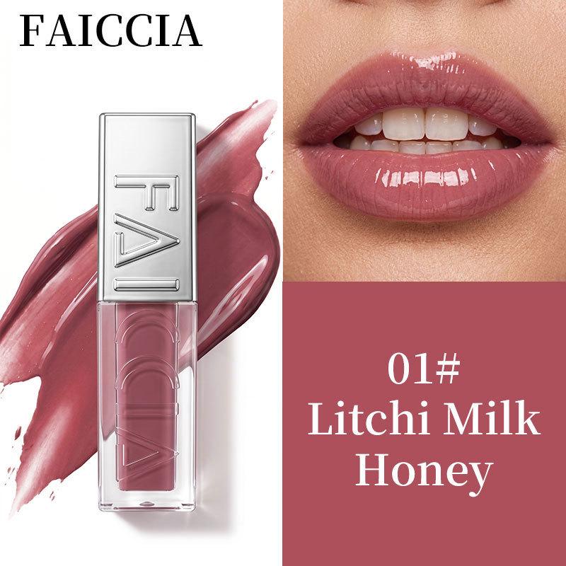 Tinted Mirror Lip Glaze: Long-lasting, Moisturizing, Non-transferring Glass-like Shine, Available in Multiple Colors.