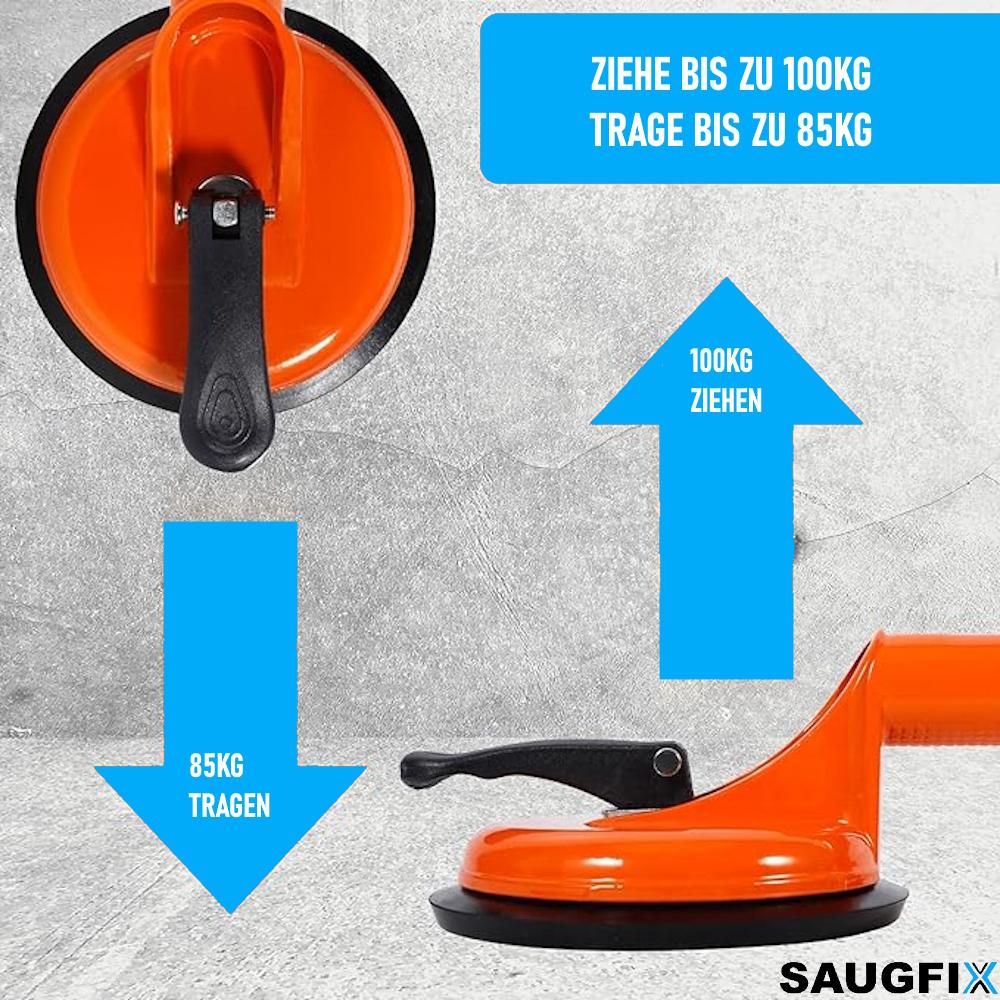 SAUGFIX Dubbelsugkopp Glaslyftare Kakellyftare Sugkopp Glas Vakuumlyftare 2 st