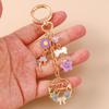 Cute Enamel Garland Keychain Women Girls Flowers Key Ring Pendants Handbag Decor Diy Handmade Jewelry Gifts