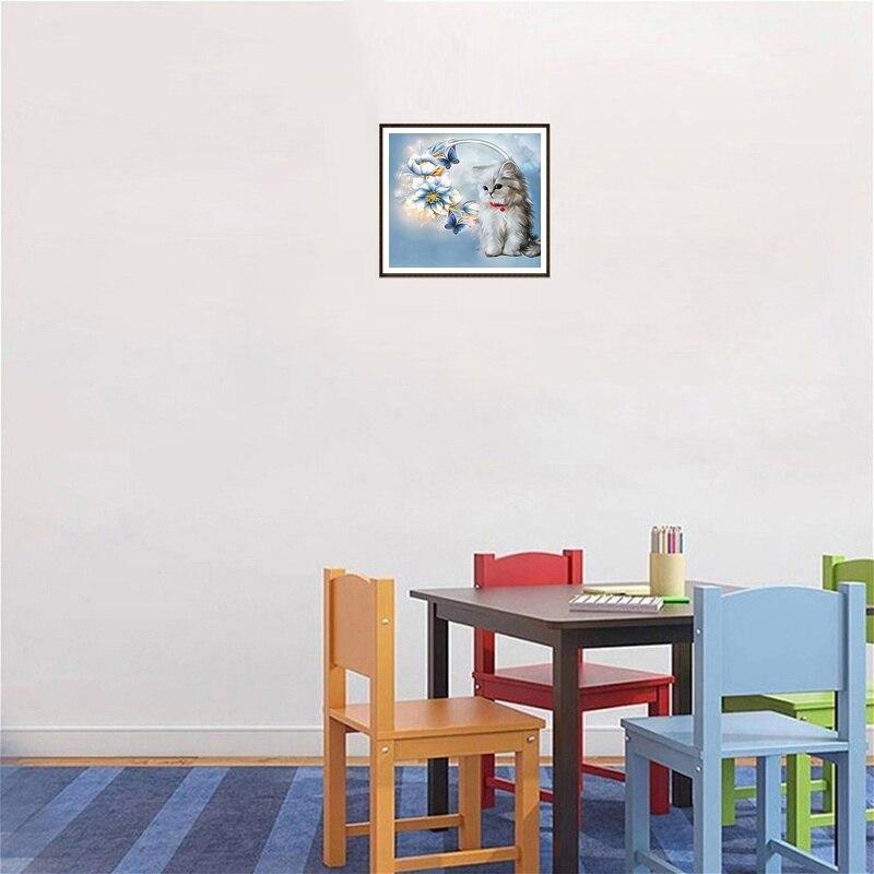 DIY 5D Diamond Painting Cat Full Round Drill Rhinestones Diamond Embroidery Animal Mosaic Cross Stitch Wall Art Gift Home Decor