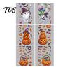 Home Window Ornaments Halloween Cartoon Cling Stickers, Ghost Pumpkin Candy Glass Decals, Self-Adhesive Removable Decorative Posters Art for