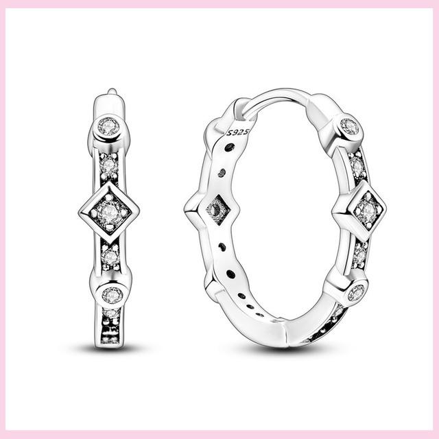 Серьги-кольца из серебра 925 пробы с большим кругом, сверкающие разноцветные радужные двойные серьги с цирконом для женщин, свадебные украшения для помолвки белый