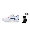 Li Ning Speed Series Featherlight Comfortable Shock Absorbing Durable Low Top Badminton Shoes Unisex Shoes White Blue AYTU023-6