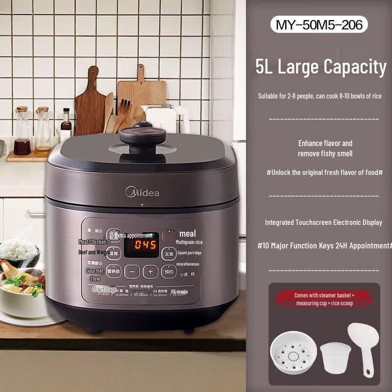 Midea Dual-Pot 5L Electric Pressure Cooker CN plug (adapter included)