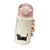 New Animal Stylish Thermos Cup Girls Big Cap Double Drinking Cup Straw Cup Portable Cute Stainless Cup Durable