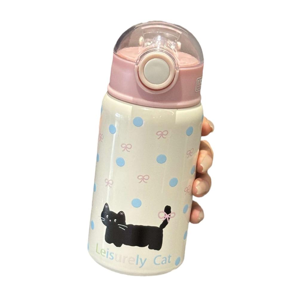 New Animal Stylish Thermos Cup Girls Big Cap Double Drinking Cup Straw Cup Portable Cute Stainless Cup Durable