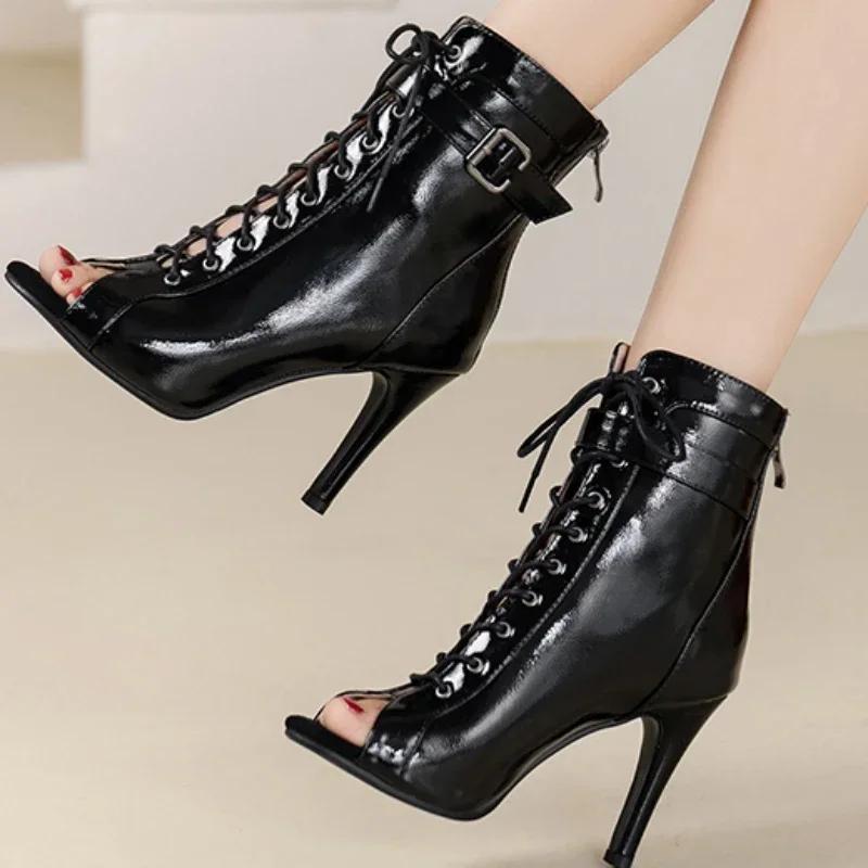 Women's High Heel Shoes 2024 Summer New Pionted Toe Breathable Hollow Dance Heeled Shoes for Women Sexy Dress Party Female Pmps