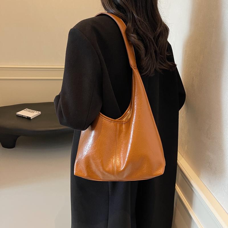 Two-Piece Bag Set Soft Leather Tote Bag Women's Retro Large Capacity Shoulder Bag Underarm Bag