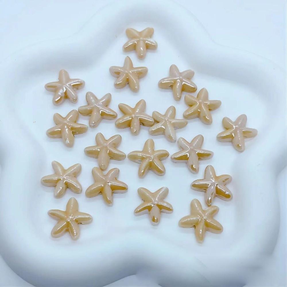 

Ceramic Material Ceramic Beads Starfish Shape Loose Beads Large Hole Beads Earrings Making 10Pcs A