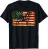 Retro Chocolate Lab With USA Flag Gift Chocolate Lab Dad Mom Gift Unisex T-Shirt