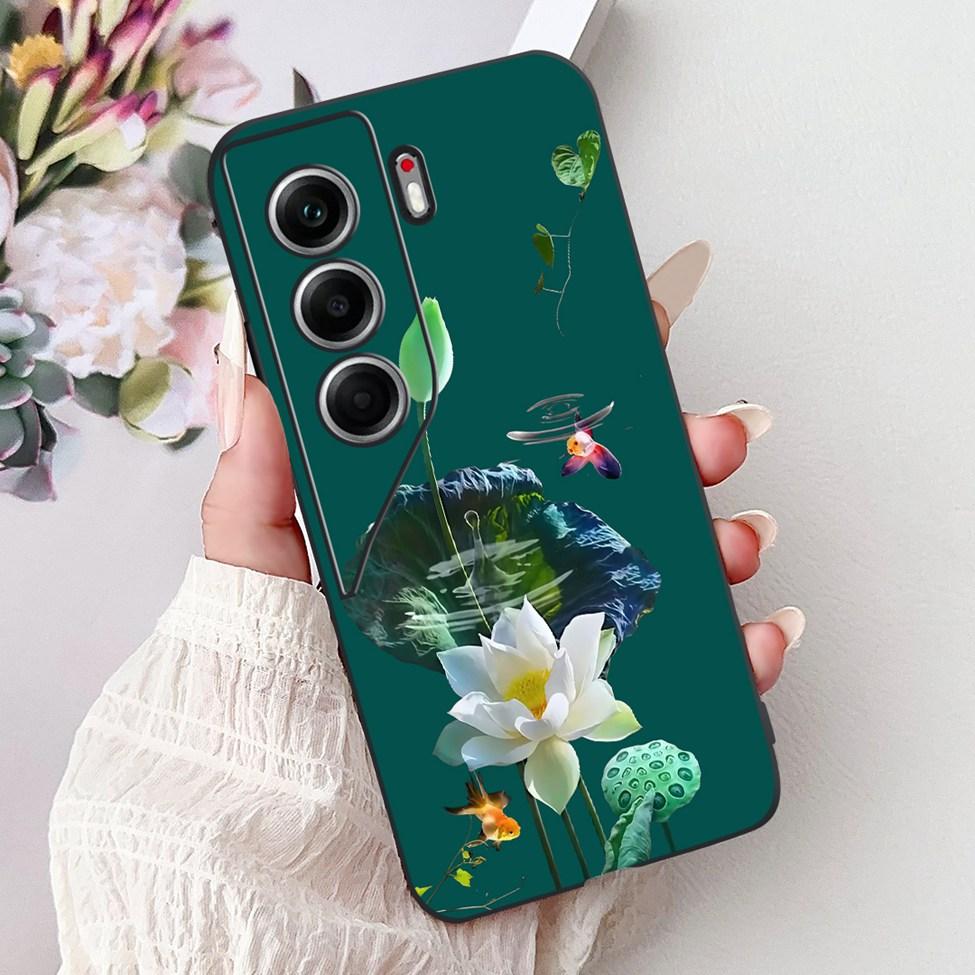 For Tecno Camon 40 Case CM5 Silicone Cute Cat Fashion Flowers Funny Painted Back Cover For Techno Camon 40 Phone Case Bumper