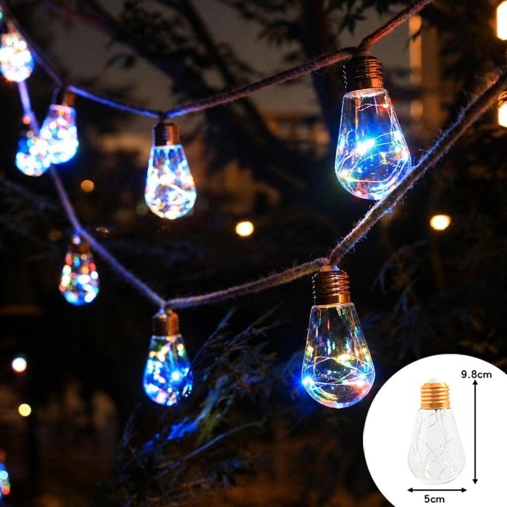 10/16 LED Hanging Light Bulbs with Hemp Rope Bulb String Light Fairy Light String Party Decor